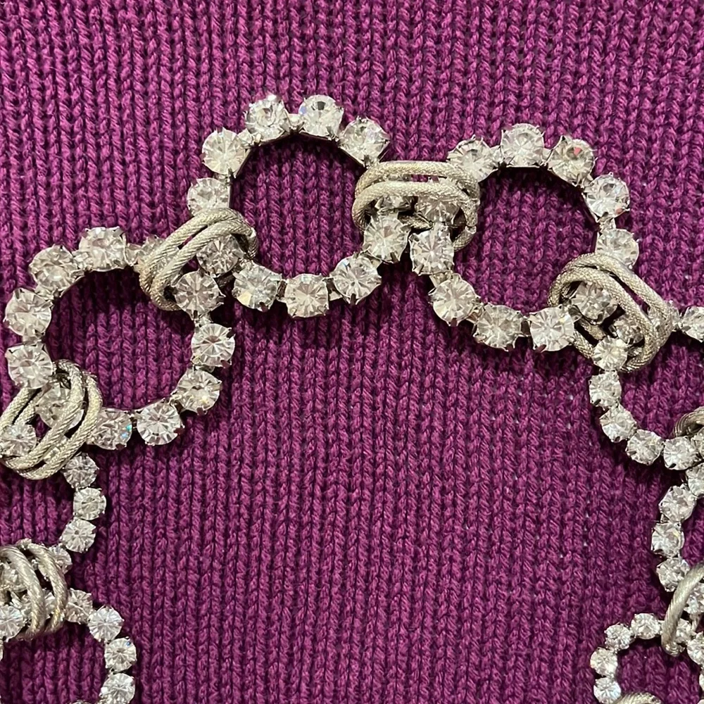 Unique Rhinestone Statement Necklace with Graduated Rhinestone Circles - Picture 9 of 14